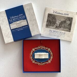 2000 WHITE HOUSE Christmas Ornament 200th Anniversary Historical Association EUC